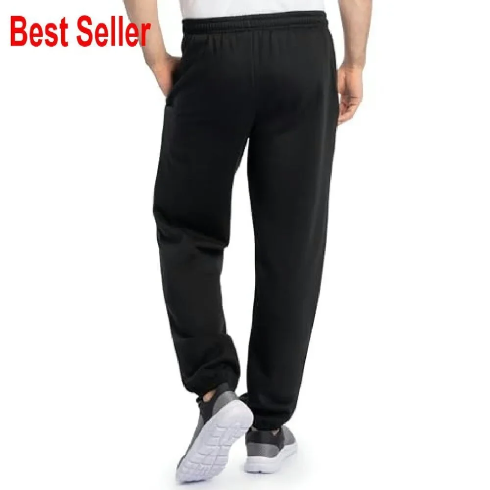 Relaxed Fit Fleece Sweatpants with Pockets Moisture Wicking Comfort